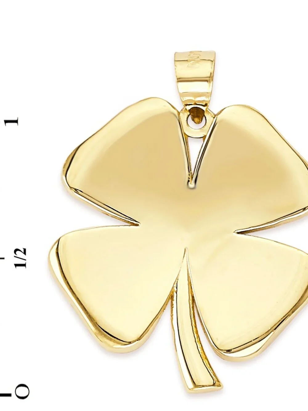10k Solid Gold Four Leaf Clover Pendant: Lucky St. Patrick's Day Charm